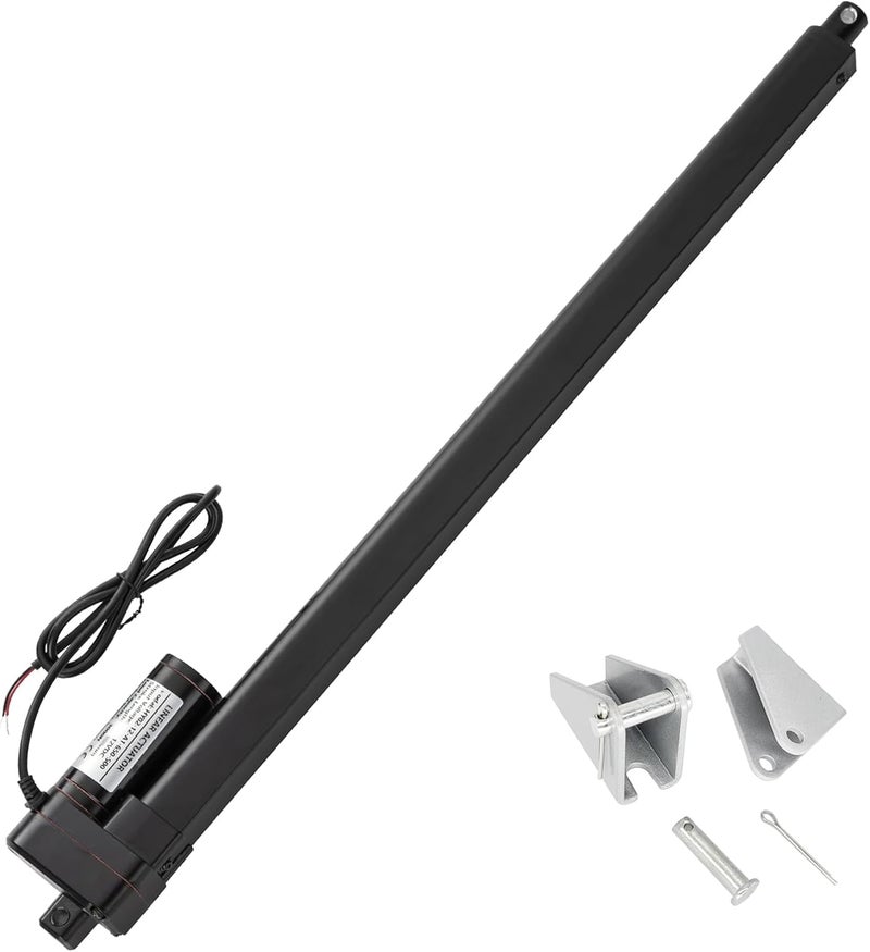JQDML Store محرك خطي 34 بوصة 34" ذو شوط طويل 660 رطل/3000 نيوتن سرعة 5 مم/ث ثقيل الوزن IP65 مقاوم للماء مع مجموعة تثبيت 12 فولت - Image 1